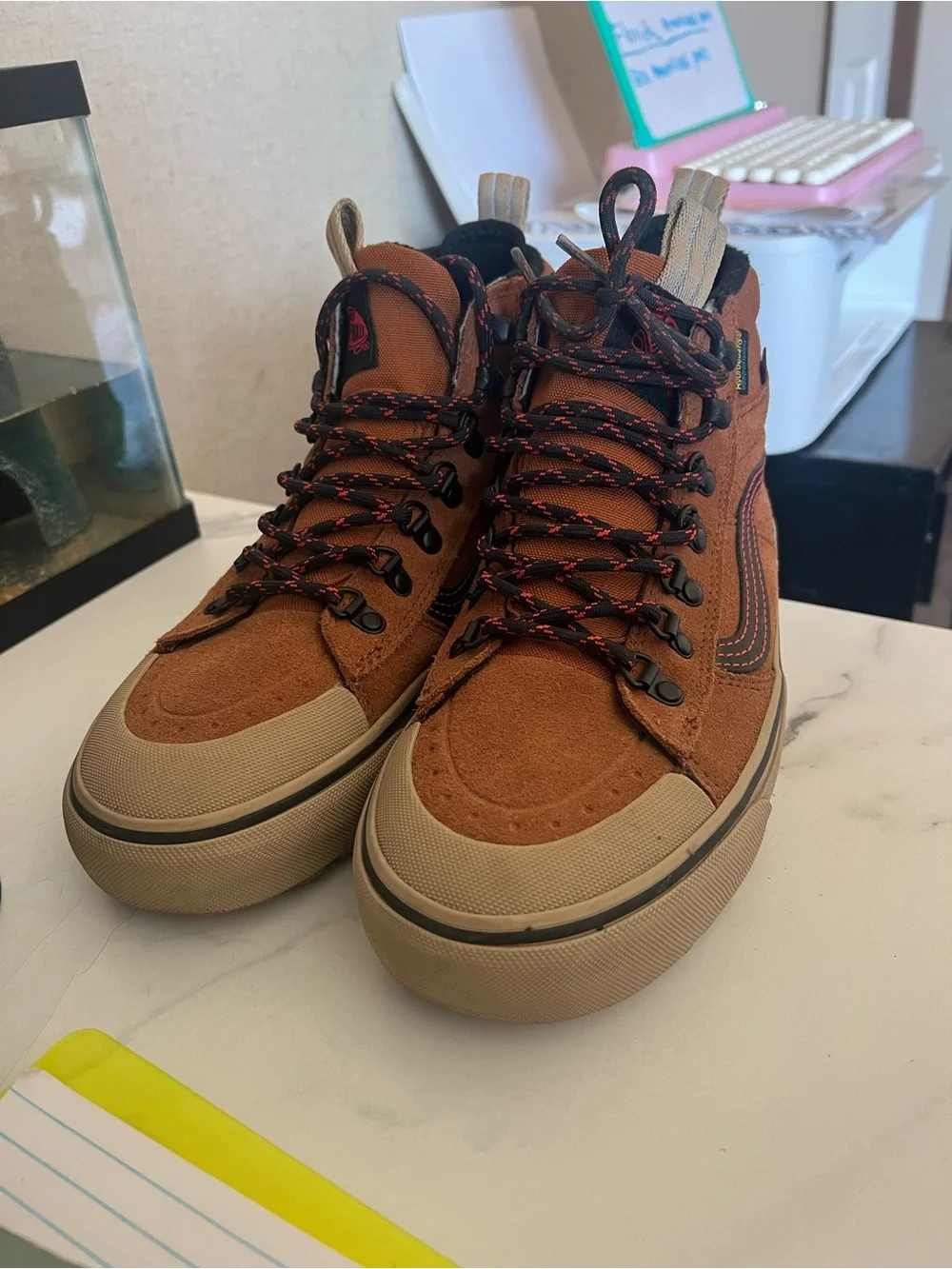 Vans Brown Suede High-Top Sneakers with Tan Soles